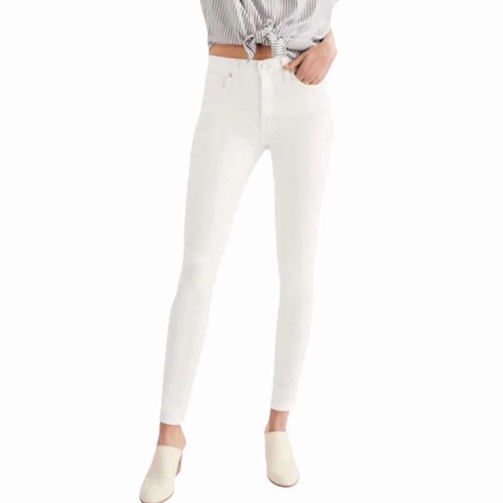 Madewell 8” Rise White Skinny Skinny Ankle Jeans Sz 25